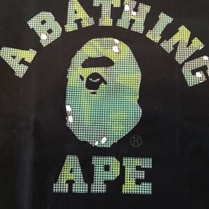 A Bathing Ape Black and Green Short Sleeve Tee